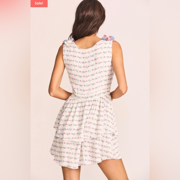 NWT Loveshackfancy Womens Dresses | Shayna Mini Dress Lilac Crema Sz 4 - Picture 4 of 4